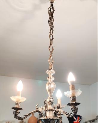 Lampadario d'argento 3 luci