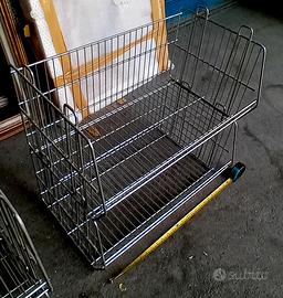 Cesto sovrapponibile ferro zincato anni 70 perfett