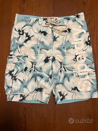 Costume da bagno azzurro bianco a fiori - Superdry