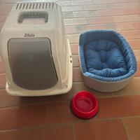 Lettiera gatto e cuccetta