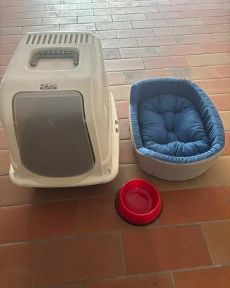 Lettiera gatto e cuccetta