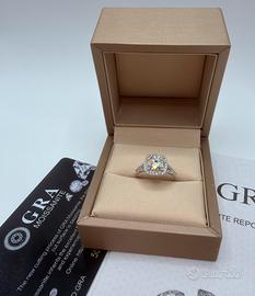 Anello Halo Moissanite Certificata 2 Ct