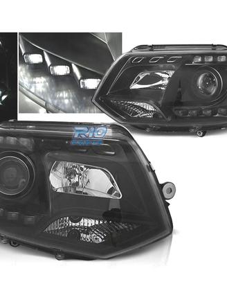 FARI PER VOLKSWAGEN VW T5 10-15 TRU DRL NERI