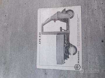 Libretto uso manutenzione Piaggio Ape tl3