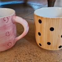 Due tazze da latte  con animali 3D