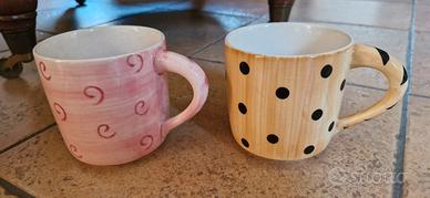 Due tazze da latte  con animali 3D