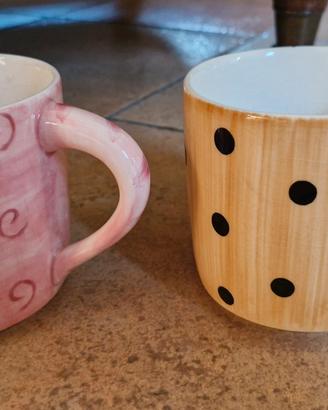 Due tazze da latte  con animali 3D