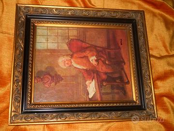 Rara oleografia decorata a mano