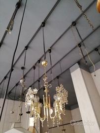 lampadario oro con Swarovski e altri