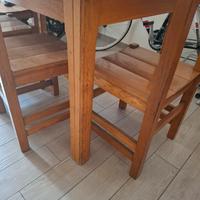 Tavolo  da cucina in rovere con 6 sedie 
