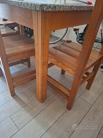 Tavolo  da cucina in rovere con 6 sedie 