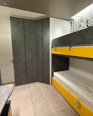 Cameretta letto a castello cabina armadio studio