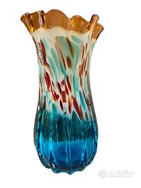 GRANDE VASO COLORATO IN VETRO DI MURANO