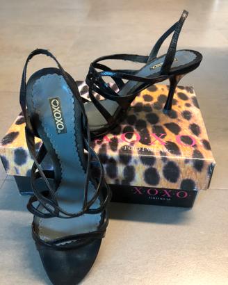 Sandali neri n.40 tacco 9 cm marca Xoxo