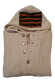 Uomo tg. L Maglione lana con cappuccio