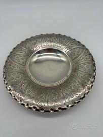 Argento 800 piatto decorato con fiori argenteria