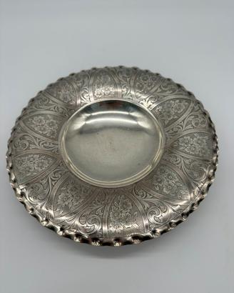 Argento 800 piatto decorato con fiori argenteria