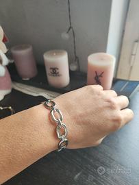 bracciale rigido acciaio inox color argento 