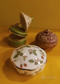 3 Scatoline in marmo e ceramica