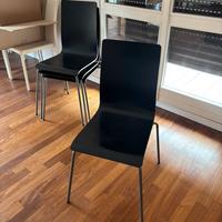 4 sedie nere ikea impilabili