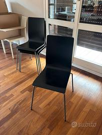 4 sedie nere ikea impilabili