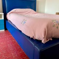 Letto imbottito/rivestito in pelle