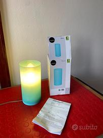 Lampada cilindrica azzurra/verde