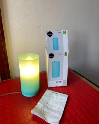 Lampada cilindrica azzurra/verde