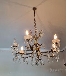 Lampadario a gocce 6 luci vintage