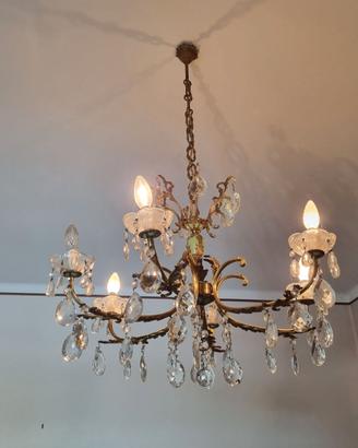 Lampadario a gocce 6 luci vintage