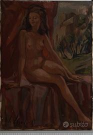 Quadro di Italo Lombardi, "Nudo e paesaggio"