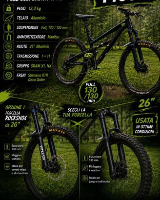 MTB full suspension  YT fino a 150 cm di altezza