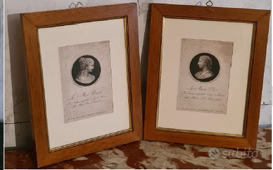 Coppia di stampe in cornice (Le Muse)