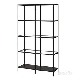 Vittsjo Ikea scaffale metallo marrone/nero e vetro