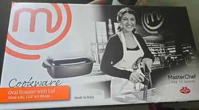 casseruola ovale con coperchio vetro