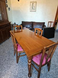 🍽️ Tavolo Classico in Legno con 6 Sedie – 