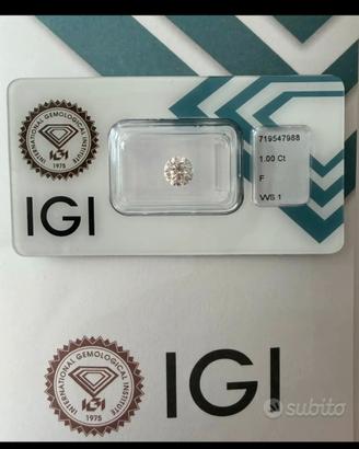 Diamante Naturale 1.00 ct - Colore F - VVS1 - IGI