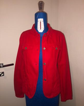 Red Denim Jacket by Benetton