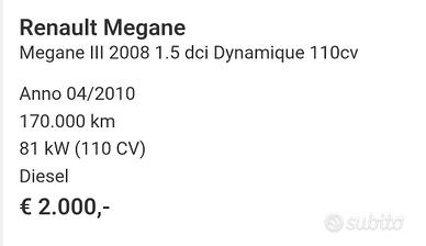 RENAULT Mégane 3ª serie - 2010