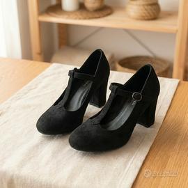 Scarpe Mary Jane, 39, nere, tacco largo