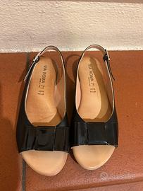 Sandali donna nero e argento