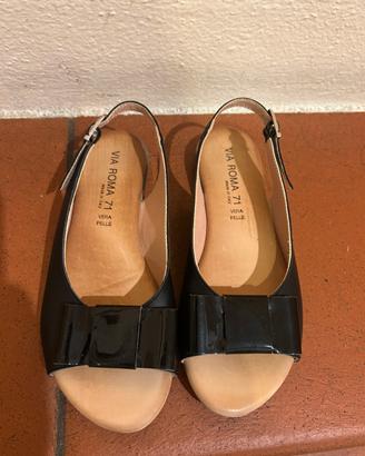 Sandali donna nero e argento