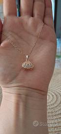 collana conchiglia rosa pietre e perla sintetiche