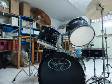 batteria/percussioni kit, ROLING'S, + Ride sabian
