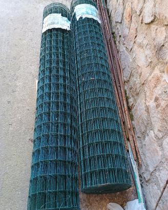 2 rotoli nuovi di rete  plastificata pvc verde