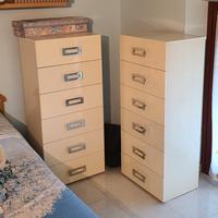 2 cassettiere settimanali 6 cassetti bianco avorio