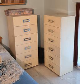 2 cassettiere settimanali 6 cassetti bianco avorio