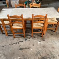Tavolo da cucina allungabile 4+2 con sedie