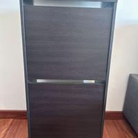 Scarpiera 2 scomparti marrone/nero