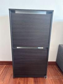 Scarpiera 2 scomparti marrone/nero